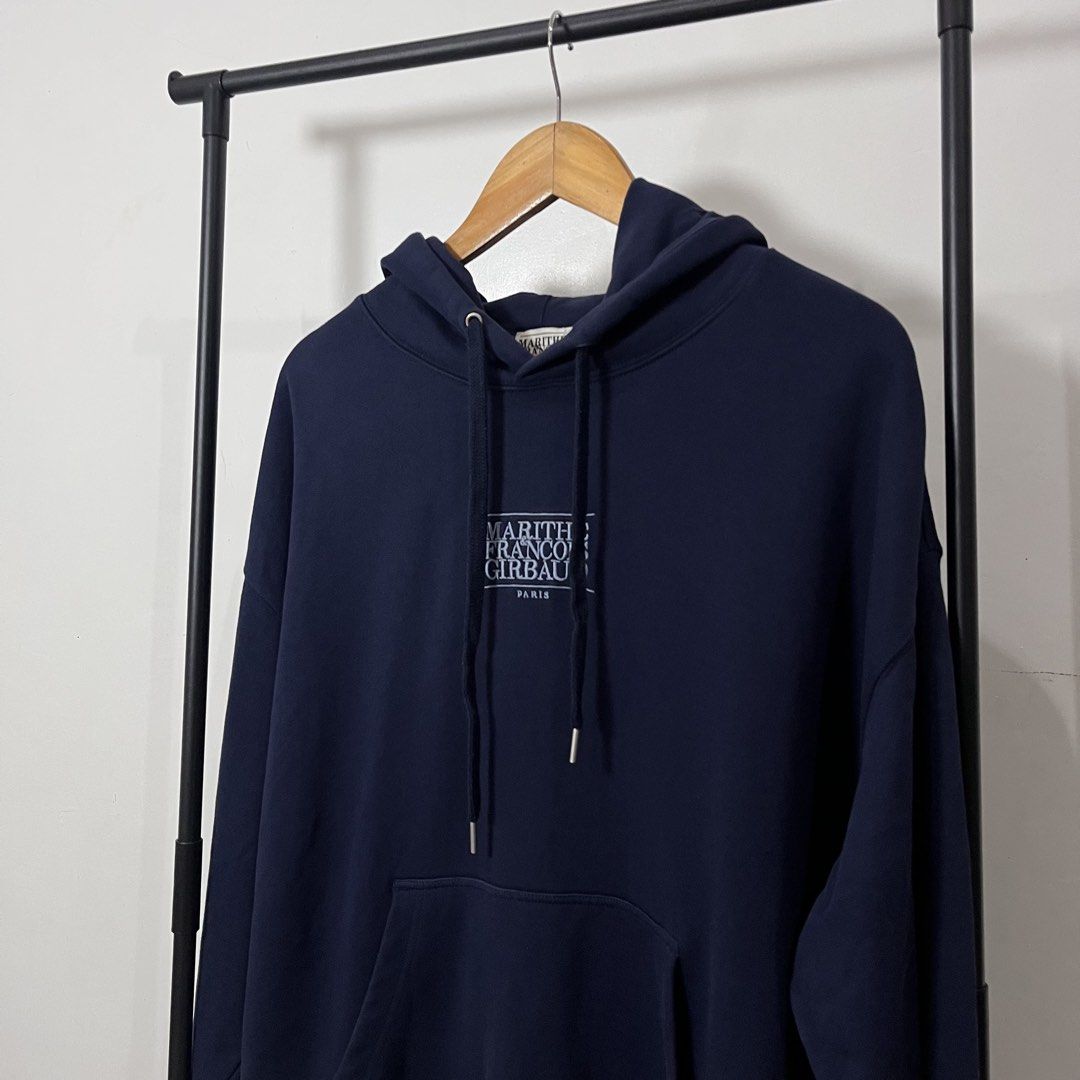 Marithe Francois Girbaud Navy Blue Hoodie Size XL (Category: Coats, Jackets and Outerwear) located in Puerto Princesa. Submitted by kurtllection (Listing ID 1468217512, Image 2). Description: Marithe Francois Girbaud — Classic Logo Hoodie (Heavy Cotton) Size & Dimension: 26 x 28 // Size XL (boxy) Condition: Excellent Condition // No issue ₱850 only! 🏷️ 📍PPC, Palawan.