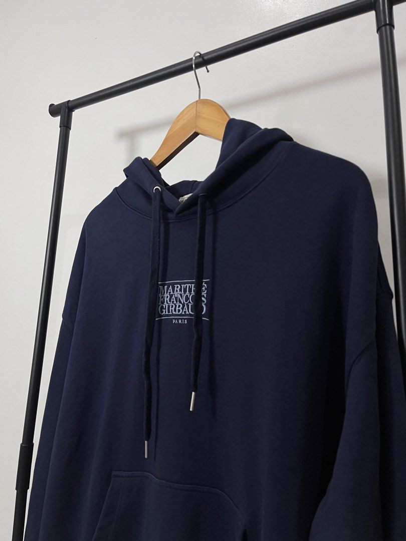 Marithe Francois Girbaud Navy Blue Hoodie Size XL (Category: Coats, Jackets and Outerwear) located in Puerto Princesa. Submitted by kurtllection (Listing ID 1468217512, Image 3). Description: Marithe Francois Girbaud — Classic Logo Hoodie (Heavy Cotton) Size & Dimension: 26 x 28 // Size XL (boxy) Condition: Excellent Condition // No issue ₱850 only! 🏷️ 📍PPC, Palawan.