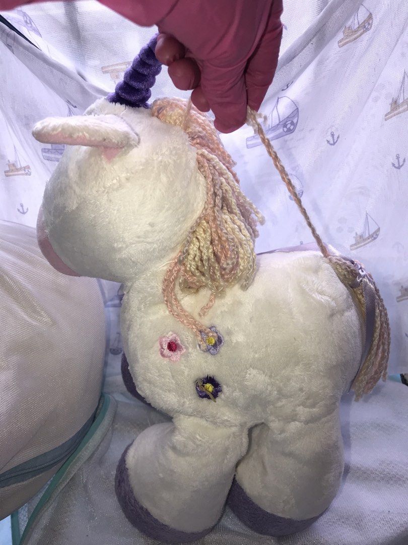 Marks & Spencer Floppy Unicorn Braids (Category: Plushies & Soft Toys) located in Manila. Submitted by freecat.21c0ee (Listing ID 1468098462, Image 3). Description: Marks & Spencer Floppy Unicorn with flowers & braids soft toy plush.