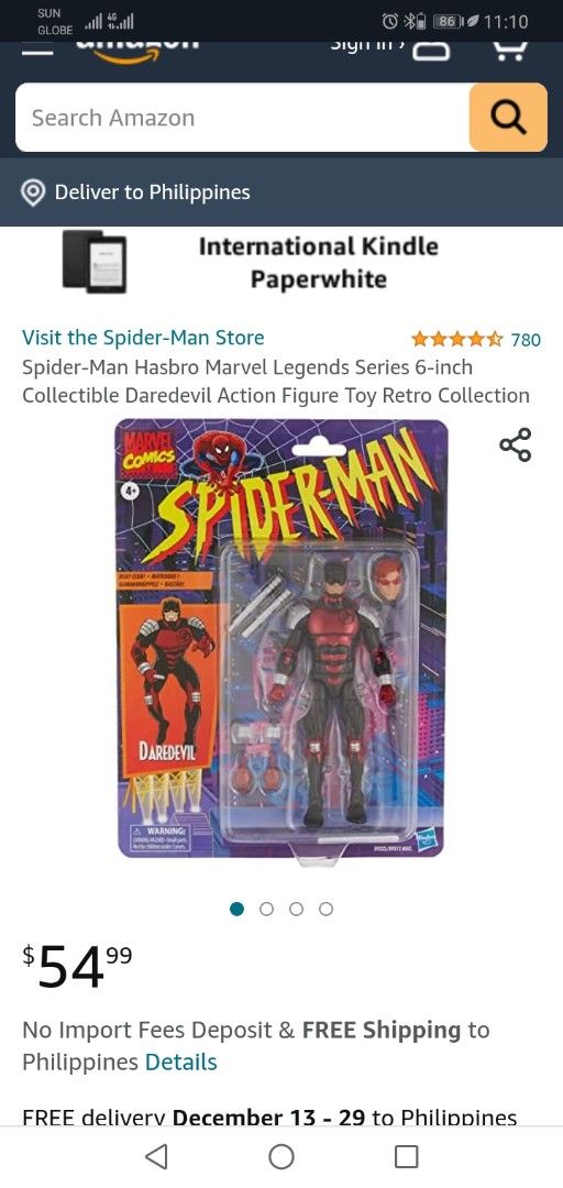 Marvel Legends Spider-Man Retro Wave Daredevil 6-Inch Figure (Category: Figurines & Statues) located in Quezon City. Submitted by geraldviz080383 (Listing ID 1468175096, Image 2). Description: P2199 FORTRADE / SALE ****Negotiable**** -BIC, complete, good condition, no issues -Marvel Legends Spider-Man Retro Collection Daredevil - 6-inch action figure in classic red and black armored suit - Includes alternative unmasked head sculpt and extra hands