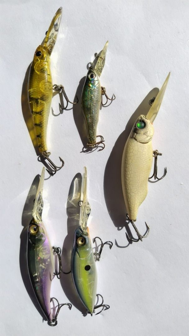 Megabass Fishing Lure (Category: Fishing) located in Caloocan City. Submitted by letao_shopping_ph (Listing ID 1468139295, Image 1). Description: Product Description Colors: Please refer to the product photos to confirm the colors. Sale Format: Sold as a set of 5; individual items are not sold separately. Condition: Used. The condition varies from items in excellent condition to those showing signs of wear, including: Scratches on the lure bodies