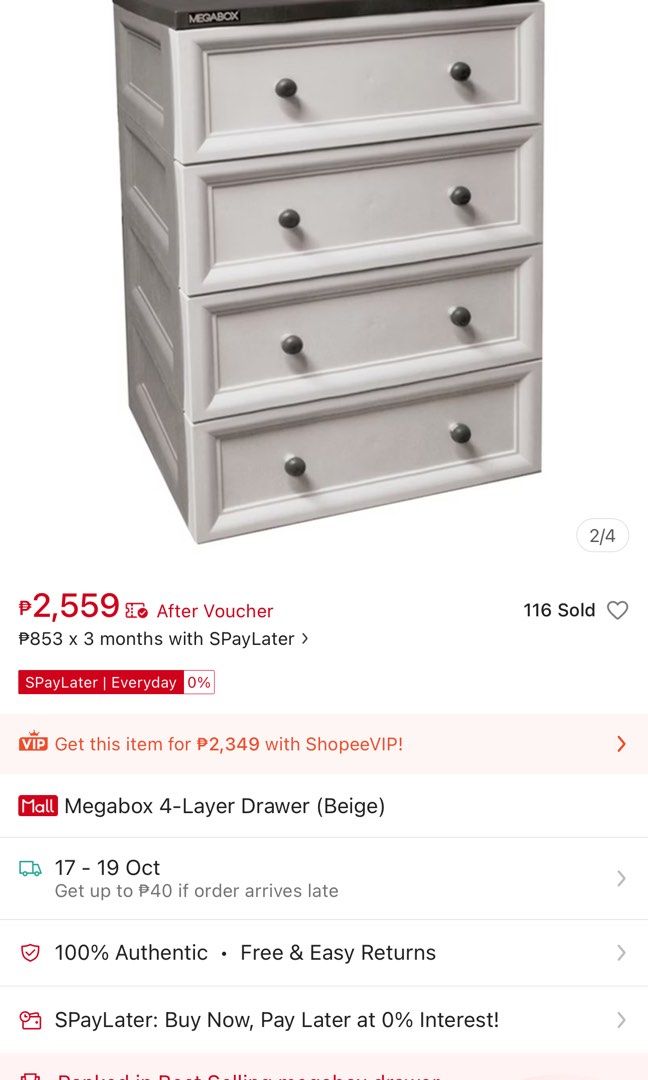 Megabox 4 layer drawer (Category: Home Fragrance) located in Manila. Submitted by prlvditems (Listing ID 1468211502, Image 1). Description: LP posted.