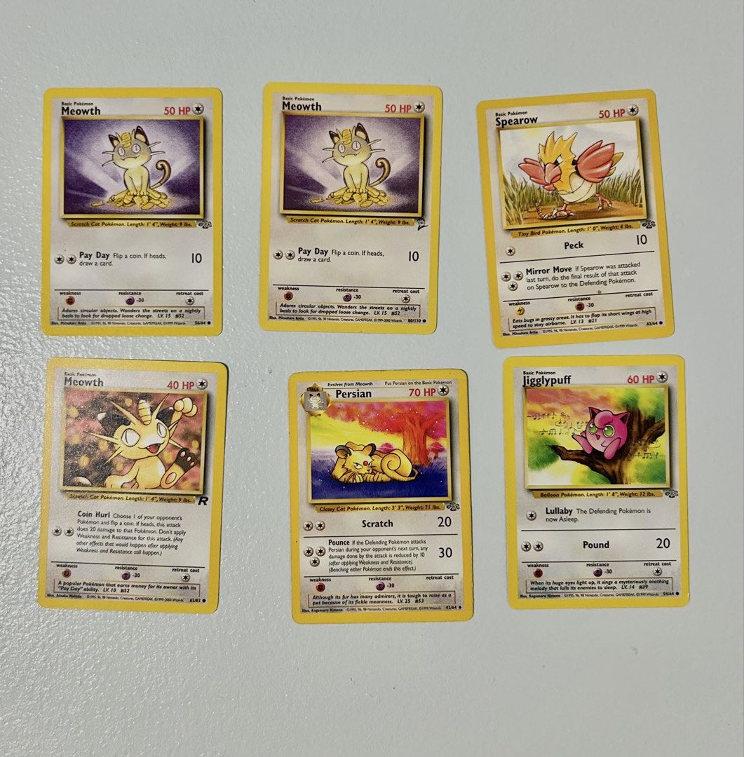 Meowth Jigglypuff Persian Common (Category: Raw Singles) located in Cainta. Submitted by unboxingstuff (Listing ID 1467051840, Image 1). Description: Take all for Php800.
