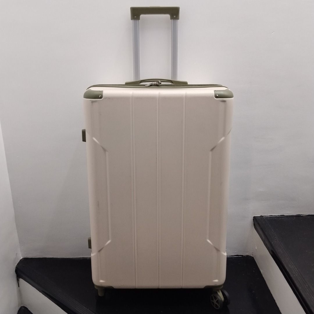 Merax 28 inch Luggage with TSA Lock (Category: Luggage) located in Cavite. Submitted by msgs_2827 (Listing ID 1468112521, Image 1). Description: For Sale: Merax 28 inch Luggage with TSA Lock Color: Cream hard-shell with olive green trim and handle accents Condition: Only used once - in very good condition! Actual Measurements (including the wheels): Height: 29 inches Width: 20 inches Depth: 11 inches, ~12 inches when expanded - Color: Cream hard-