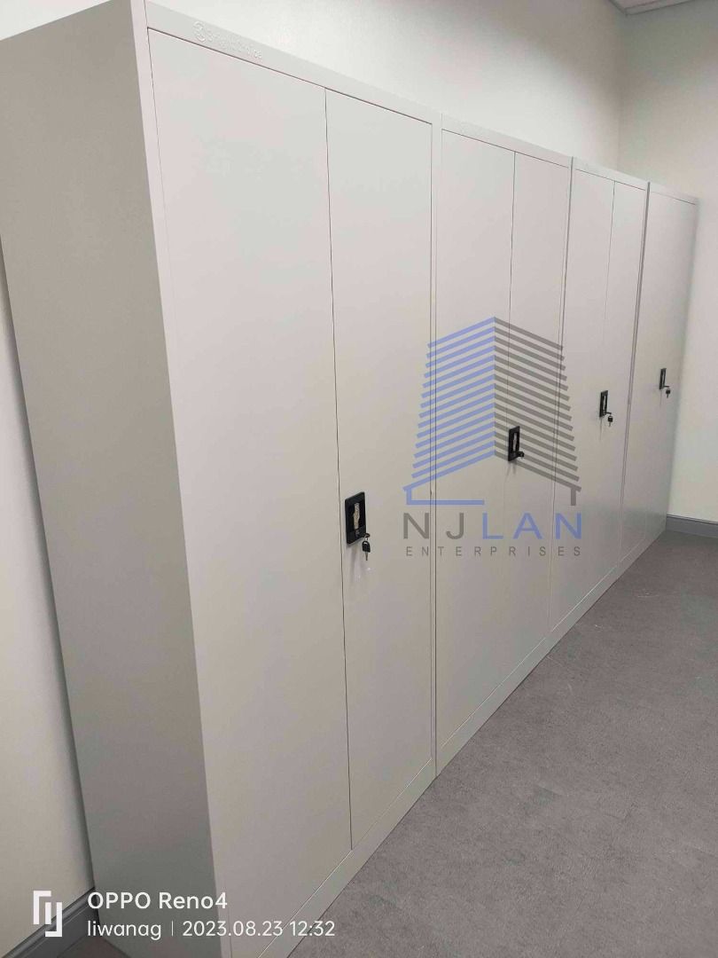 METAL SWING DOOR CABINET (Category: Office Furniture & Fixtures) located in Caloocan City. Submitted by boldwind_7b70cf (Listing ID 1468065418, Image 1). Description: CABINET W90xD40xH185 cm 4 LAYERS Powder Coated Adjustable layers Gauge 24.