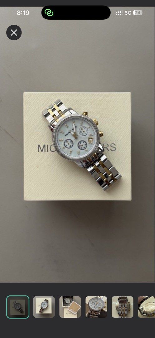 Michael Kors Two-Tone Watch (Category: Women's Watches) located in Quezon City. Submitted by bunnybunbunn (Listing ID 1468189683, Image 1). Description: - Bought in Canada 2022 - Needs attery replacement - With minor signs of usage - Box included.