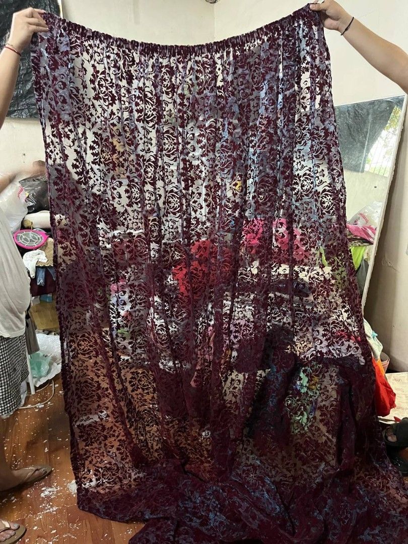 Middle Eastern crushed velvet damask curtain (Category: Carpets, Mats & Flooring) located in Quezon City. Submitted by michypeachyy1 (Listing ID 1468257548, Image 3). Description: 2000 plus shipping 2 PCs only.