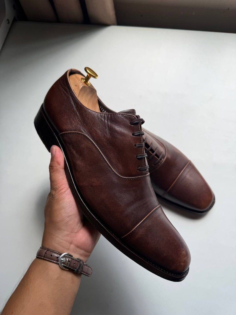 Misope Toe Cap (Category: Casual Shoes) located in Cagayan de Oro. Submitted by thrift_crate.ph (Listing ID 1468225808, Image 3). Description: ᴍɪsᴏᴘᴇ ʜᴏᴍᴍᴇ ᴛᴏᴇ ᴄᴀᴘ 𝟷𝟶ᴜs / 𝟸𝟾ᴄᴍ 𝐒𝐢𝐳𝐞: 10US / 28cm 𝐂𝐨𝐧𝐝𝐢𝐭𝐢𝐨𝐧 𝐫𝐚𝐭𝐞: 10/10 𝐂𝐨𝐥𝐨𝐫 𝐫𝐚𝐭𝐞: 10/10 Issue/s: Very minimal heel drag Description: Leather Outsole Hand made Heavy pair on actual Don’t mind the tag, we measured it by tape .