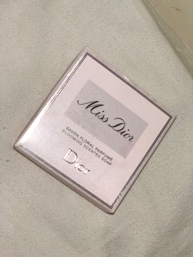 Miss Dior Blooming Scented Soap (Category: Fragrance & Deodorants) located in Caloocan City. Submitted by ayajaneee (Listing ID 1468186119, Image 1). Description: - Authentic Miss Dior Savon Floral Parfumé - Blooming scented soap in elegant pink box packaging - Unused item in original packaging - Great addition to the bathroom or as a gift option - Ships securely from a trusted seller.