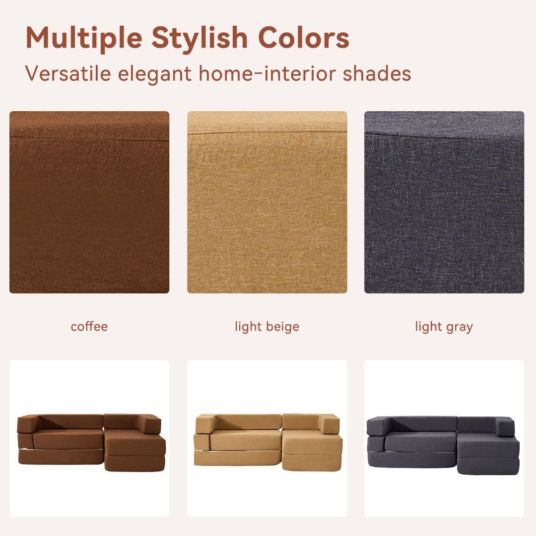 Modular L-shaped Sectional Sofa Bed Convertible Lounge Couch (Category: Sofas) located in Manila. Submitted by rarewhale_487098 (Listing ID 1468074824, Image 3). Description: - Type: Modular sectional sofa with chaise lounge - Color: Rich coffee brown (neutral tone) - Material: Plush textured fabric upholstery with solid foam block construction - Features: Converts into an extra sleeping space, easy to rearrange, includes armrests - Best for: Liv