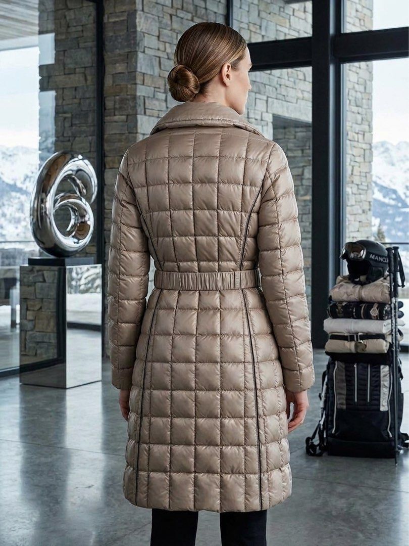 Moncler Long Jacket with belt (Category: Coats, Jackets and Outerwear) located in San Pablo. Submitted by iamtrina (Listing ID 1468092854, Image 2). Description: Best fit M-L Pit to pit 17” Waist 30” Length 37” Shoulder to shoulder 16” Shoulder to hand hole 24.5” Belt 30-44”.