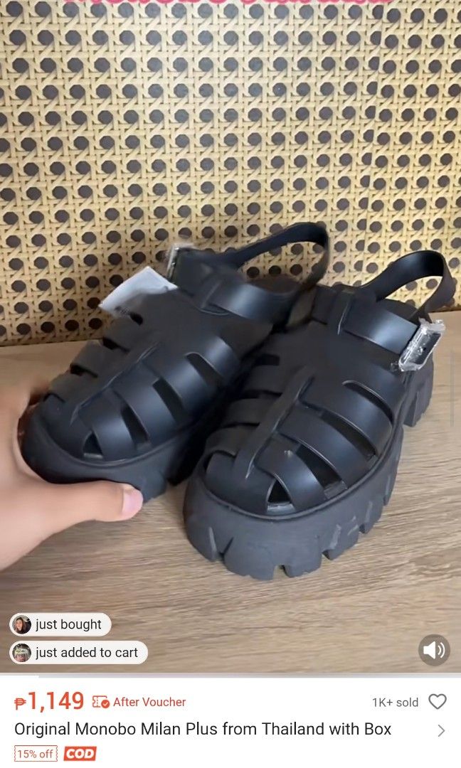 MONOBO SUPER SALE (Category: Slippers and slides) located in Bulacan. Submitted by heartycrafts2020 (Listing ID 1468174838, Image 2). Description: Monobo sandals, slip on size 8, white slip on size 7 plus free slippers size 8. All thailand bought for only 1200 TAKE ALL.
