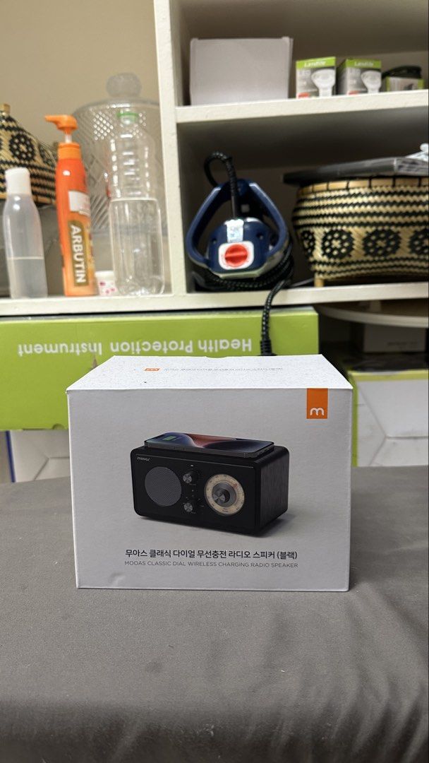 Mooas Wireless Charging Radio Speaker (Category: Soundbars, Speakers & Amplifiers) located in Pasig City. Submitted by outgrownfaves (Listing ID 1468254499, Image 1). Description: Brand new & sealed Korea’s No.1 Home Styling Brand Best Brand Steal price Slightly negotiable but no to low ballers. 📍Pacific Village, Muntinlupa.