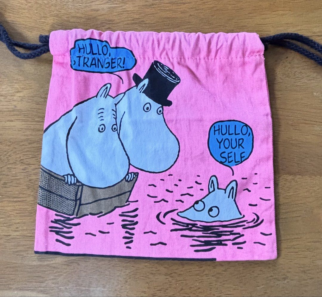 Rare Moomin small drawstring bag (Category: Character Goods) located in Calamba. Submitted by cur8d (Listing ID 1468262448, Image 3). Description: Size: 20 x 20 cm.
