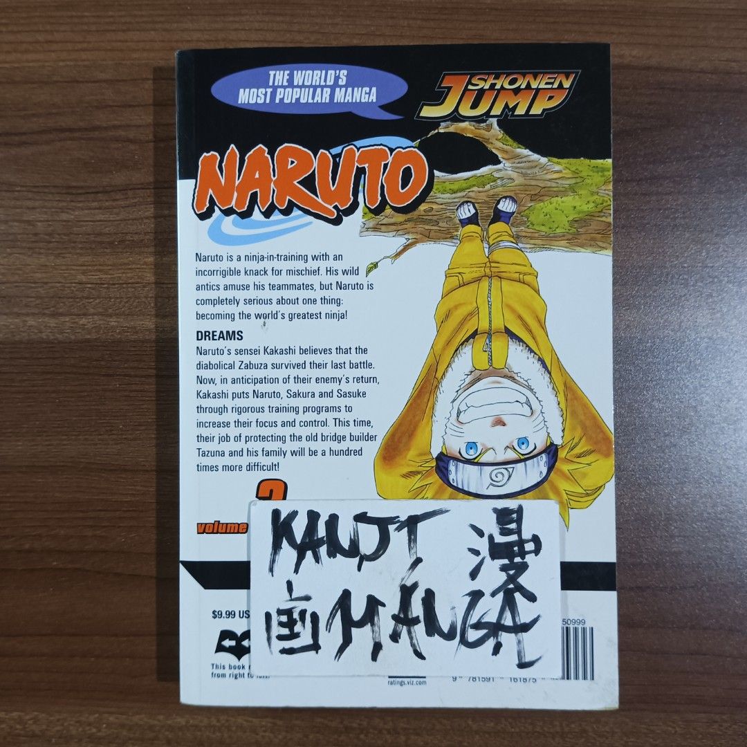 Naruto Manga Volume 3 (Category: Comics & Manga) located in Davao. Submitted by kanjimangaonlinestore (Listing ID 1468193136, Image 2). Description: • Naruto, Vol. 3 Condition: Well Used Yellowing / Markings Location: Davao City MOP: Gcash MOD: J&T / SPX.
