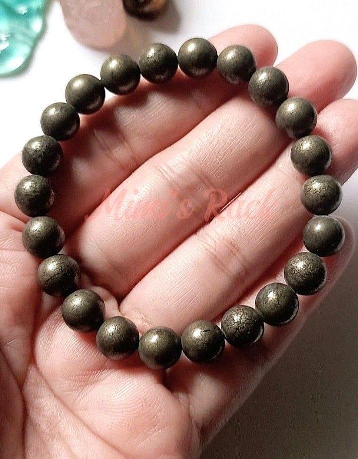 NATURAL PYRITE BRACELET (Category: Bracelets) located in Taguig. Submitted by mimisrack (Listing ID 1468174368, Image 2). Description: 🩶A powerful magnet for wealth, confidence, and protective strength. -Pyrite is known as the Stone of Wealth & Abundance -Helps attract prosperity, success, and business luck -Provides strong protection against negative energy -Boosts confidence, motivation, and willpower -A bold and meaningful bracelet for daily 