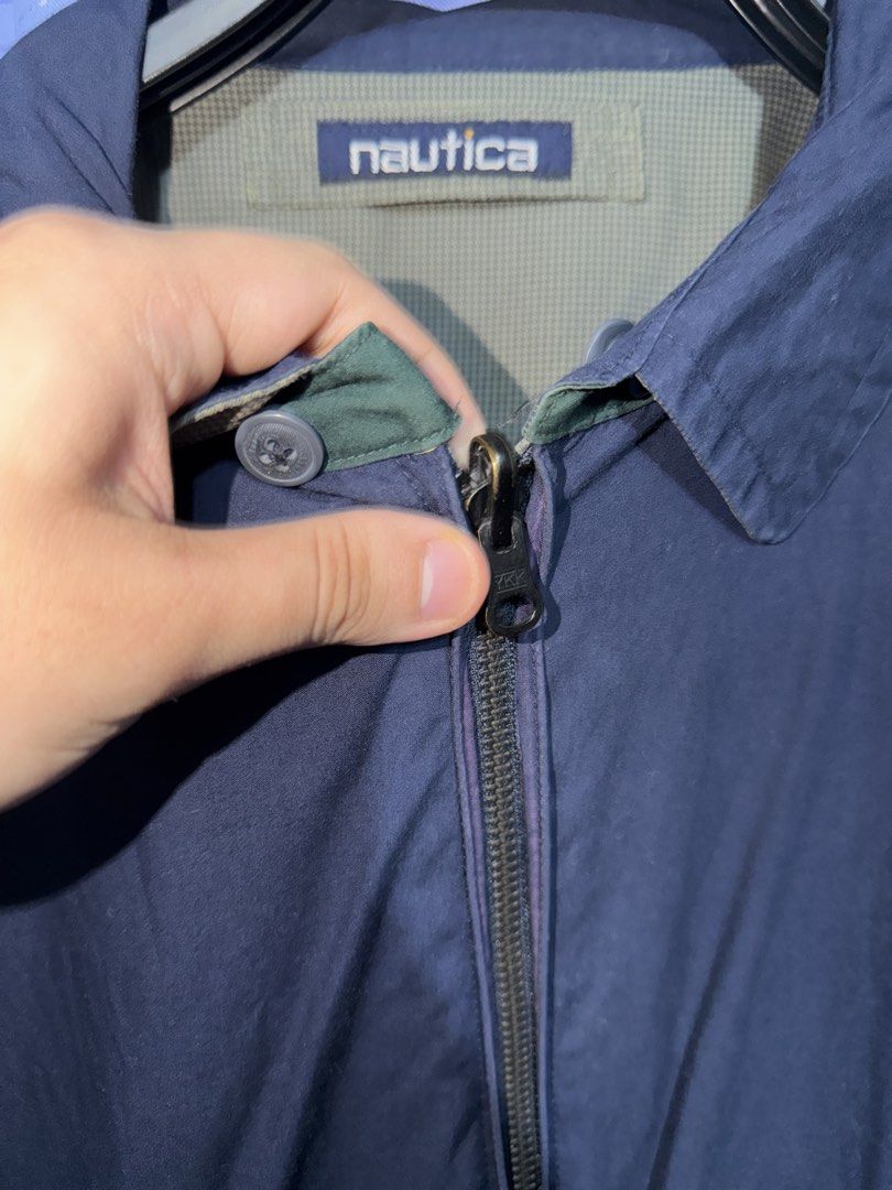 Nautica Reversible Harrington Jacket (Category: Coats, Jackets and Outerwear) located in Makati City. Submitted by sphn4nr (Listing ID 1468188300, Image 3). Description: Vintage Nautica Reversible Harrington Jacket (From my Personal Collection) Color: Navy Blue and Green Size on Tag: XXL Dimensions: 23x27 Price is slightly negotiable MOP: Gcash, Maya, Maribank, and BPI Can do meetup in powerplant mall in the weekend RFS: Decluttering .