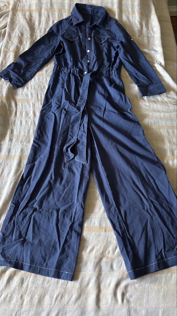 Navy Blue Denim Utility Jumpsuit (Category: Jumpsuits) located in Binan City. Submitted by myprelovedhaul (Listing ID 1468095391, Image 2). Description: .