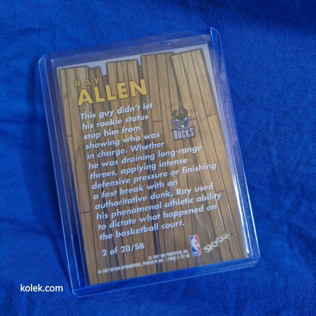 NBA Card Ray Allen (Category: Vintage Collectibles) located in San Pedro. Submitted by .kolek.com (Listing ID 1468086870, Image 2). Description: NBA Card (Raw) Good Condition Clean card Sharp edges Smooth Surface What U see is What U Get Sa nakaka appreciate lang MoP: Gcash J&T Courier Pickup or Book any Rider Buyer's book and expense Loc: San Pedro, Laguna 📣WBox 0.2kg.