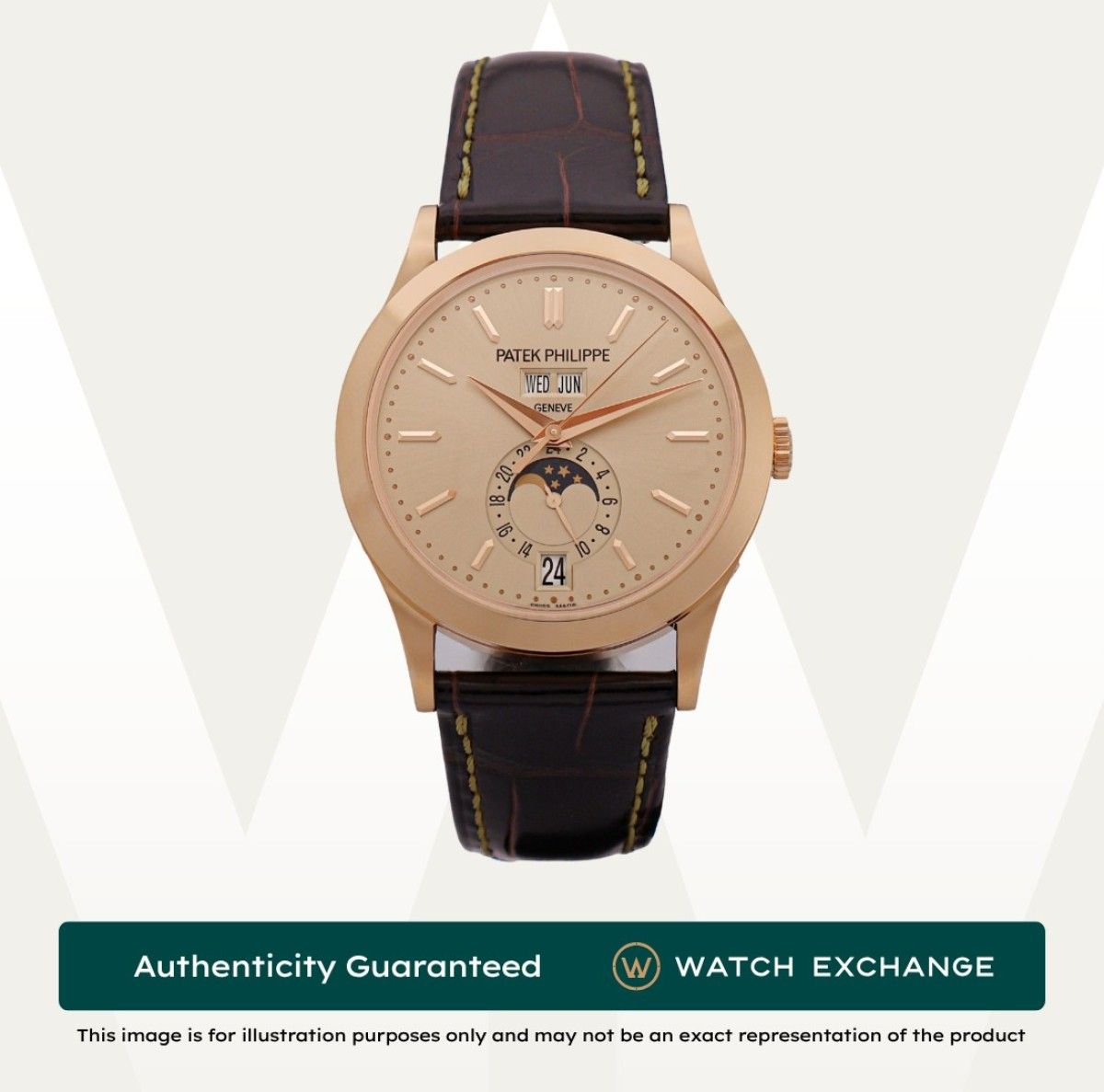[New] Patek Philippe Annual Calendar Leather 5396R-016 Sunburst Sand Beige Dial Z29686 Jun 2026 (Category: Watches) located in Singapore. Submitted by watchexchange.sg (Listing ID 1467881330, Image 1). Description: [New] Patek Philippe Annual Calendar Leather 5396R-016 Sunburst Sand Beige Dial Z29686 Jun 2026 Price: $67,900 Brand: Patek Philippe Model: 5396R-016 Condition: New Dial: Sunburst Sand Beige Case Diameter: 38mm Material: Rose Gold Orig