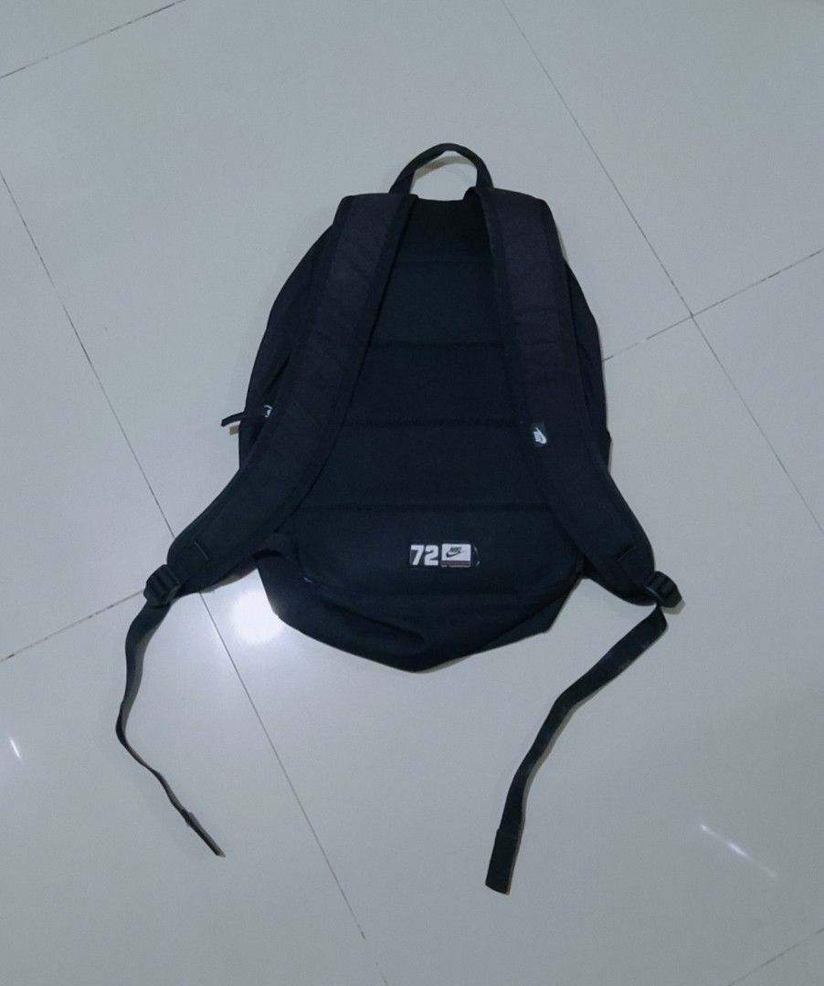 Nike Air Backpack (blk) (Category: Backpacks) located in Cagayan de Oro. Submitted by cjsthrifts (Listing ID 1468257072, Image 2). Description: Condition: Very good Dimes: Issue: zipper discoloration due to moisture (front zippers only works) Color rating: 9.5/10 Overall rating: 9/10 250+sf.