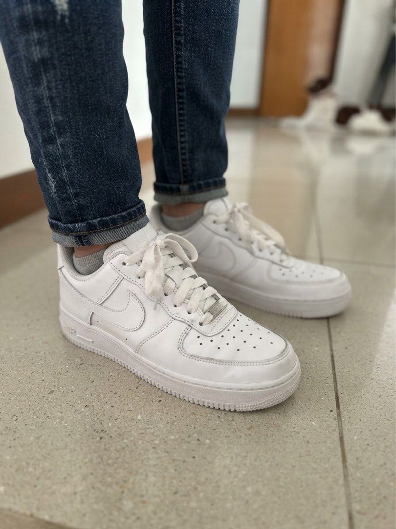 Nike Air Force 1 Triple White (Category: Sneakers) located in Cavite. Submitted by galoreforsale (Listing ID 1468282657, Image 1). Description: - Model: Classic Nike Air Force 1 Low - Colorway: Triple White - Material: Premium all-white leather upper - Condition: Excellent, worn a few times with very minor creasing on the toe box - Details: Includes metal AF1 lace dubrae, clean white laces, and durable rubber soles - Style: Versatile everyday kic