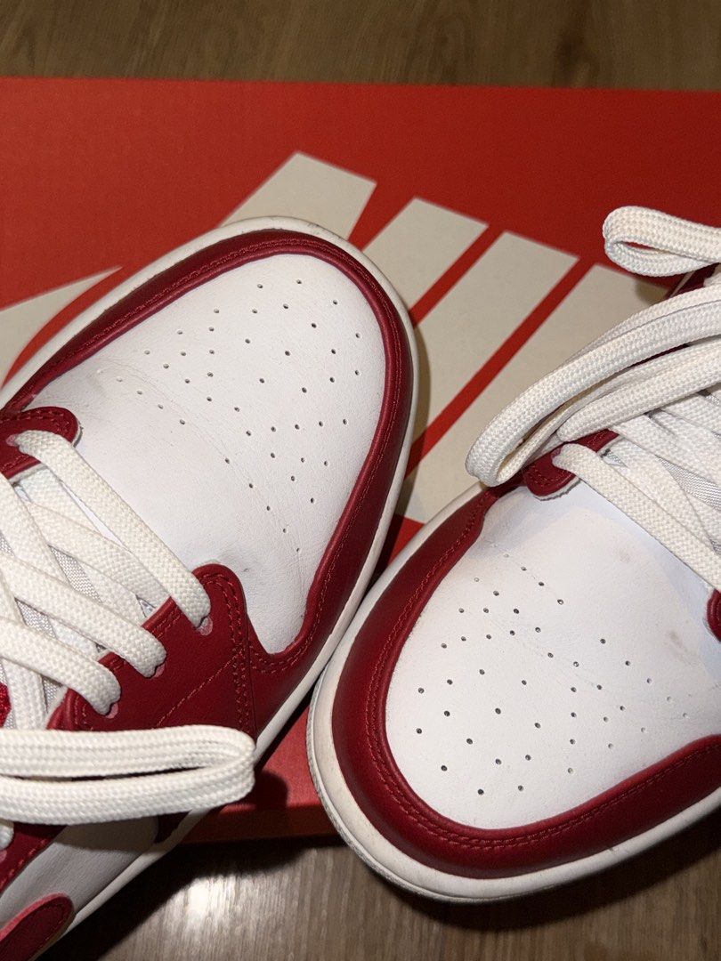 NIKE AIR JORDAN 1 LOW – RED & WHITE (Category: Sneakers) located in Las Pinas. Submitted by coolthreadz (Listing ID 1468246771, Image 3). Description: ❤️ NIKE AIR JORDAN 1 LOW – RED & WHITE 👟 Model: Nike Air Jordan 1 Low 🏷️ Size: US Men’s 9 / EU 42.5 / UK 8 🎨 Colorway: Red & White 🔖 Style Code: 553558-611 ✨ Condition: Pre-loved, in good condition! * Minimal stains and very minor creasing on the toe box. * Well-maintained with minimal signs of