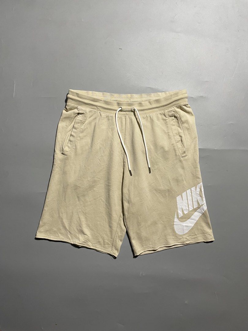 Nike Alumni Sweatshort - Cream (Category: Shorts) located in Taguig. Submitted by sellnbustle (Listing ID 1468163779, Image 2). Description: Nike Alumni Sweatshort - Cream Size Large 32-34 waist 20” length Good condition Minimal signs of usage With 1 pinhole the back .
