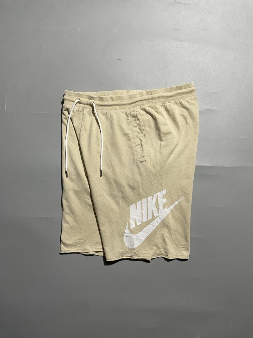 Nike Alumni Sweatshort - Cream (Category: Shorts) located in Taguig. Submitted by sellnbustle (Listing ID 1468163779, Image 1). Description: Nike Alumni Sweatshort - Cream Size Large 32-34 waist 20” length Good condition Minimal signs of usage With 1 pinhole the back .