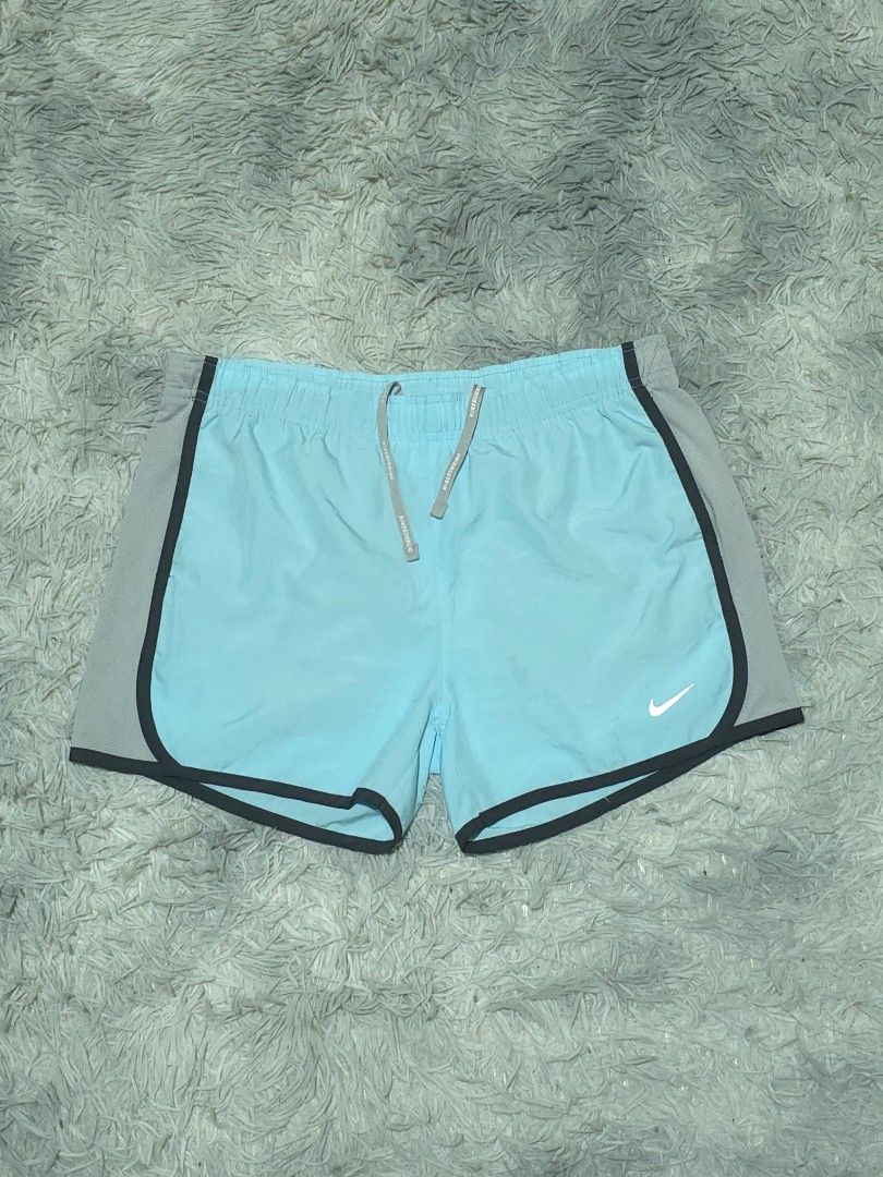 Nike Dri-FIT Running Shorts Light Blue Grey (Category: Shorts) located in Abulug. Submitted by humanwhosellthings (Listing ID 1468189779, Image 1). Description: - Authentic Nike Dri-FIT running shorts in light blue ✅Excellent Condition ✅Issue: none ▫️Waist Size: 30-36 ▫️Length: 12 - Breathable grey mesh side panels and stylish black piping - Comfortable elastic waistband with Nike Running adjustable drawstring - Convenient small back zippered poc
