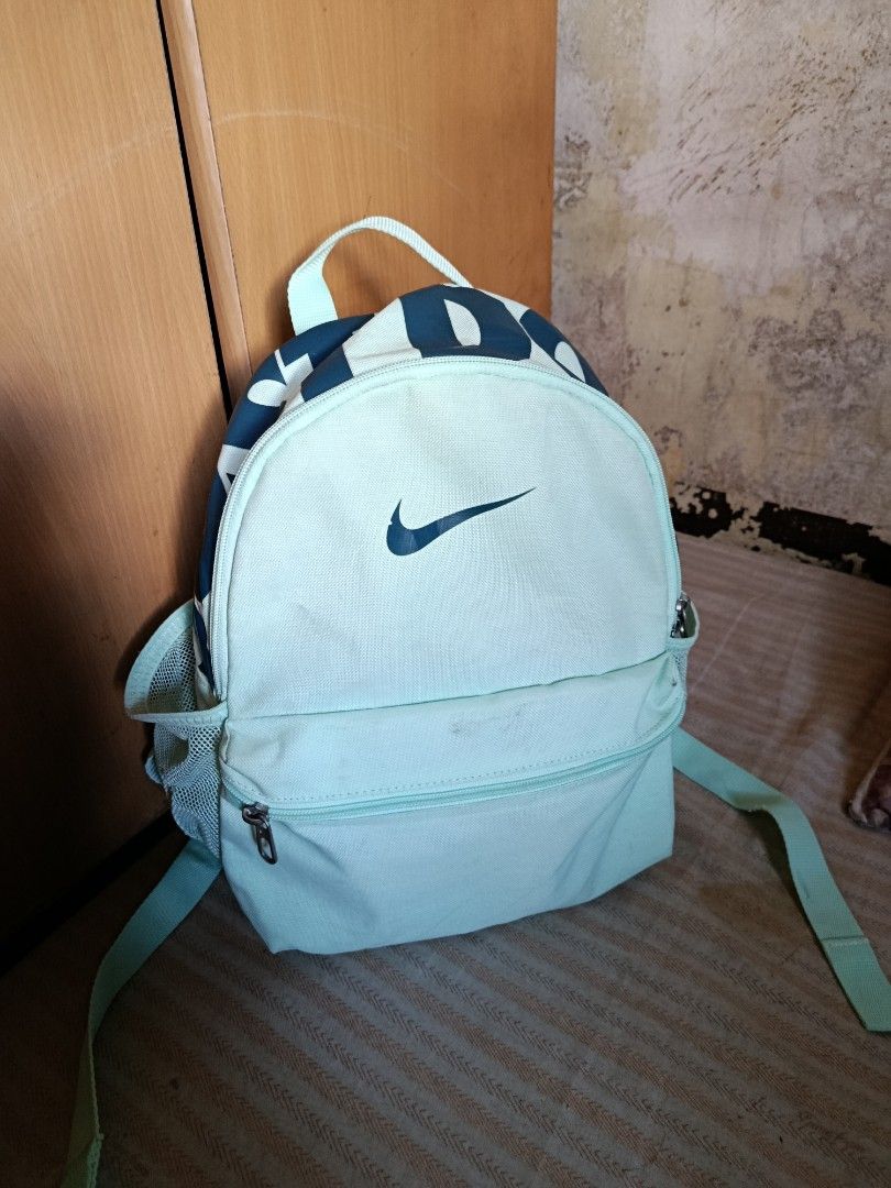 Nike Just Do It Mint Green Backpack (Category: Backpacks) located in Valenzuela. Submitted by lovedeclutterph (Listing ID 1468085907, Image 1). Description: need wash.