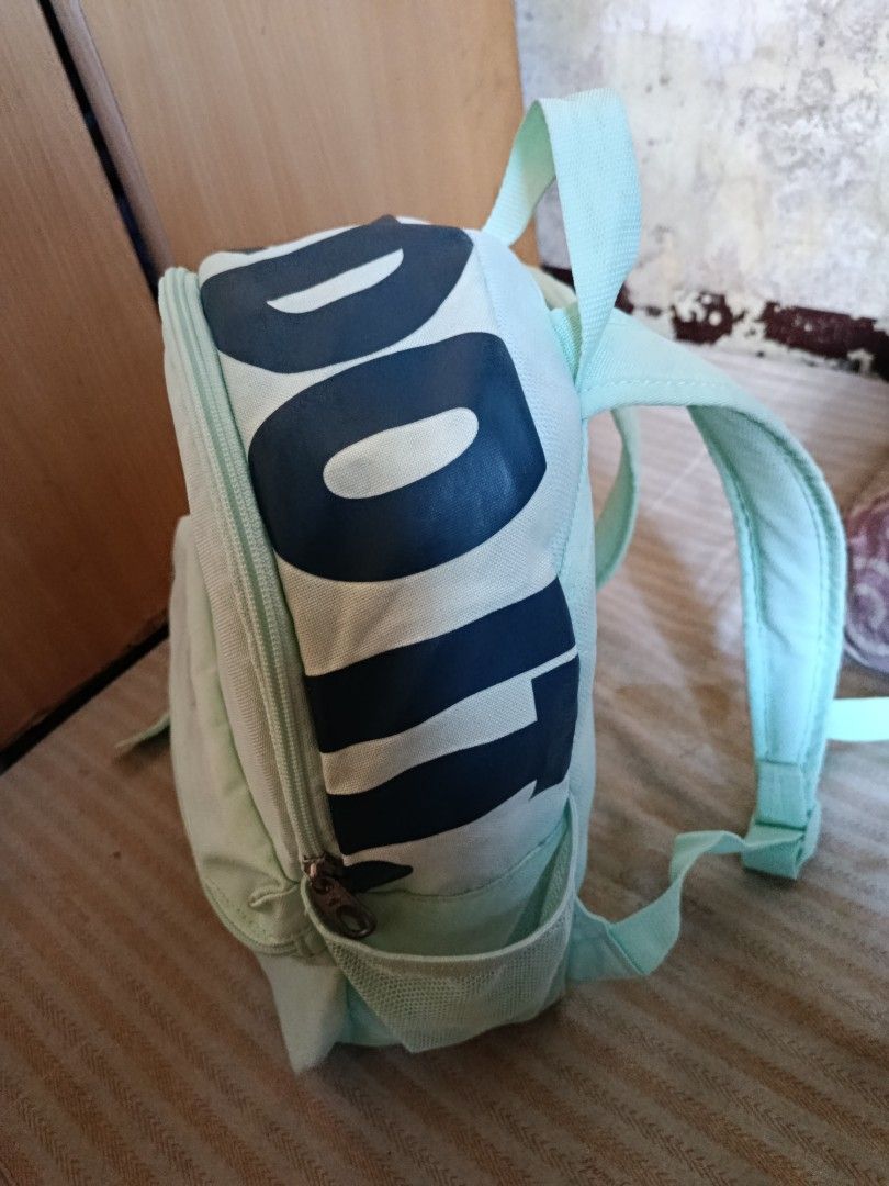 Nike Just Do It Mint Green Backpack (Category: Backpacks) located in Valenzuela. Submitted by lovedeclutterph (Listing ID 1468085907, Image 3). Description: need wash.