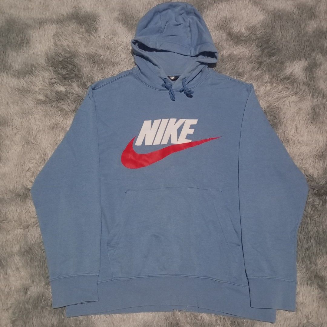 Nike red big logo sky blue (Category: Activewear) located in Cebu City. Submitted by sukitriftshop474747 (Listing ID 1468233602, Image 1). Description: Excellent condition No issue Size XL 23x29 Colorate 9.5/10 Authentic.