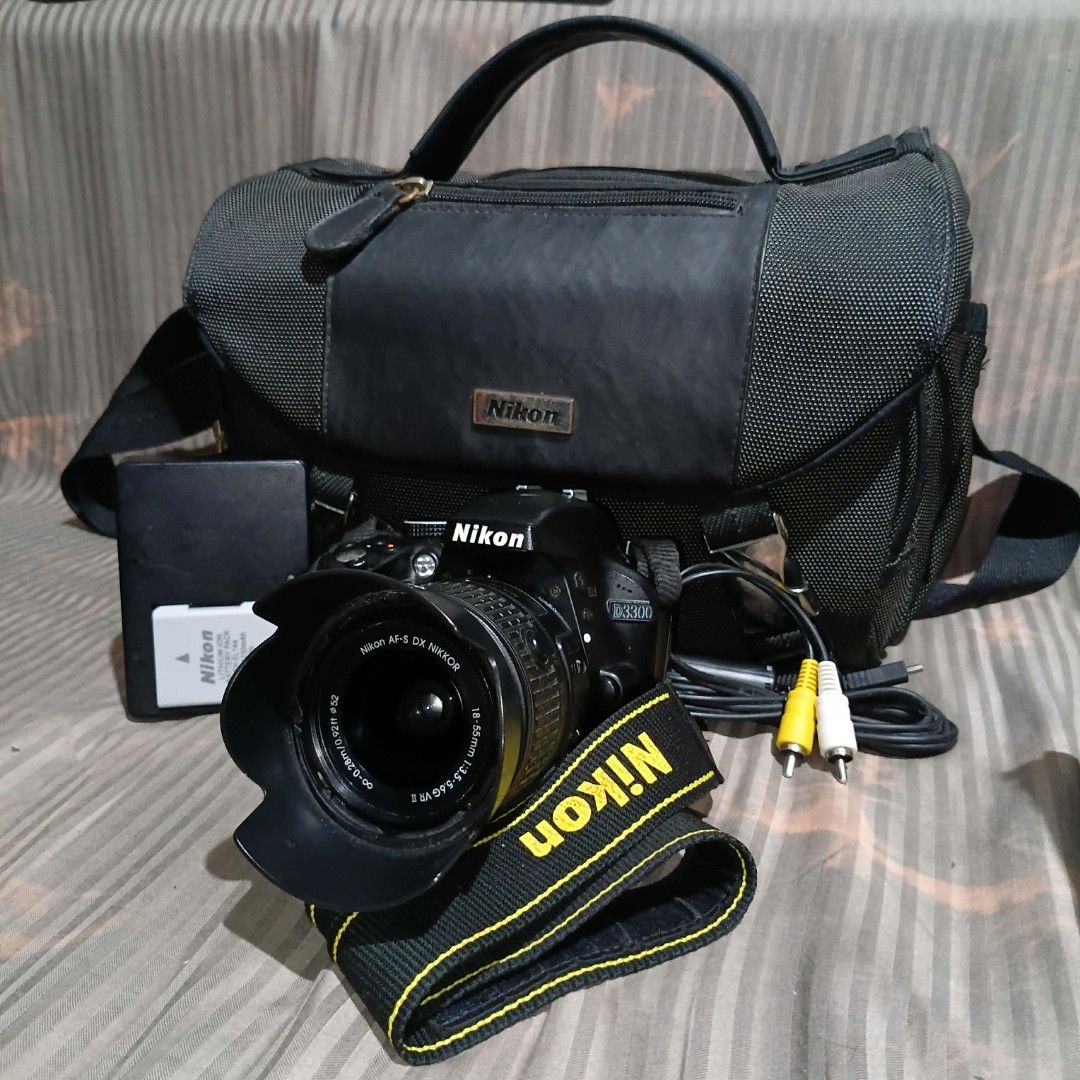 NIKON D3300 (Category: Cameras) located in Burgos, Pangasinan. Submitted by freemountain.3dca34 (Listing ID 1468150935, Image 2). Description: NIKON D3300 DSLR, mabilis shutter! • Fully functional and usable • May slight vignette sa screen/display, but does NOT affect the actual photos/output • Ginagamit lang po for school events, very nice sa sports photog INCLUSIONS • Nikon D3300 body • 18–55mm kit lens • Nikon camera bag • 1 battery (newly bou
