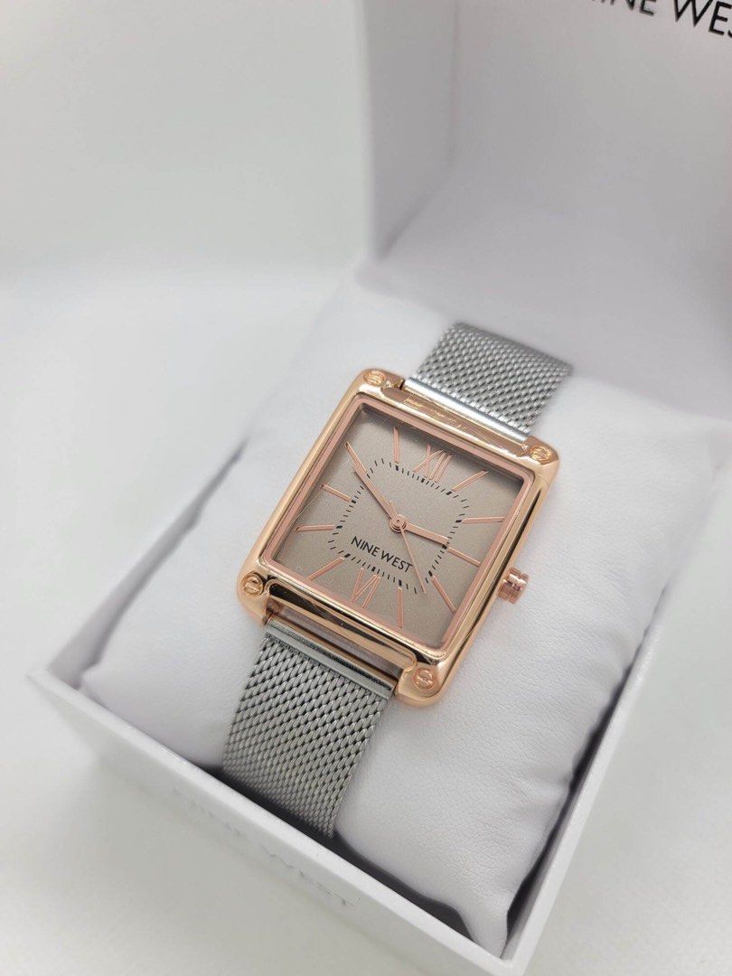 Nine West Sunray Dial Mesh Bracelet Watch (Category: Women's Watches) located in Las Pinas. Submitted by epitome.mnl (Listing ID 1468098843, Image 1). Description: 💎Brand New with tag and box 💎Nine West 💎No Battery 💎Size One 💎SRP 6000 💎All items 100% original 📌MOP GCASH or BDO 📌SF Shouldered by the buyer 📌Lalamove/Grab (via sched) 📌Flash / Gogo Express Provincial 80-240 📌Meetups: Las Pinas/Alabang/Laguna via schedule.