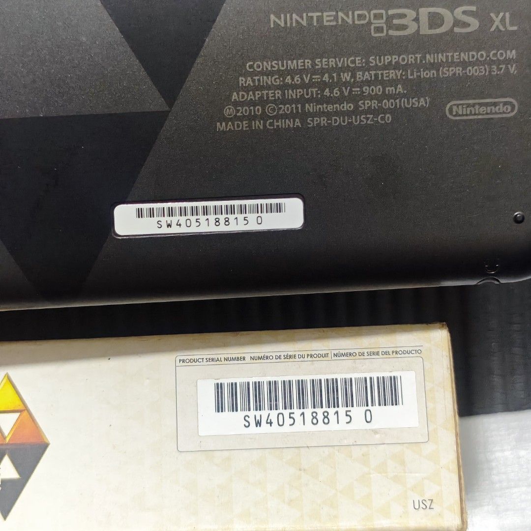 Nintendo 3DS XL Zelda Edition with Box (Category: Nintendo) located in Quezon City. Submitted by shopme_gadget30 (Listing ID 1468240735, Image 2). Description: kindly read the details 8/10 Good Condition no issue no dent excellent performance with minimal scratches only but not noticeable with paint chip and discoloration also with screen protector on lower screen only NO scratches on the screen Serial number matched with the box and unit latest 