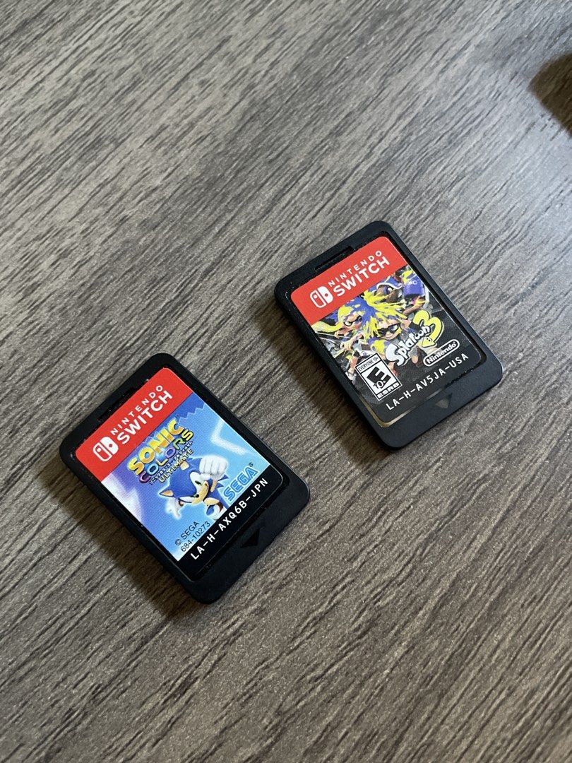 Nintendo Switch Games - Sonic Colors & Splatoon 3 BUNDLE (Category: Nintendo) located in San Jose. Submitted by expriestway (Listing ID 1468072068, Image 1). Description: - Games included: Sonic Colors Ultimate and Splatoon 3 - Cartridges only (No original cases included) - Condition: Tested and fully working - Sold as bundle only SF to be shouldered by buyer.