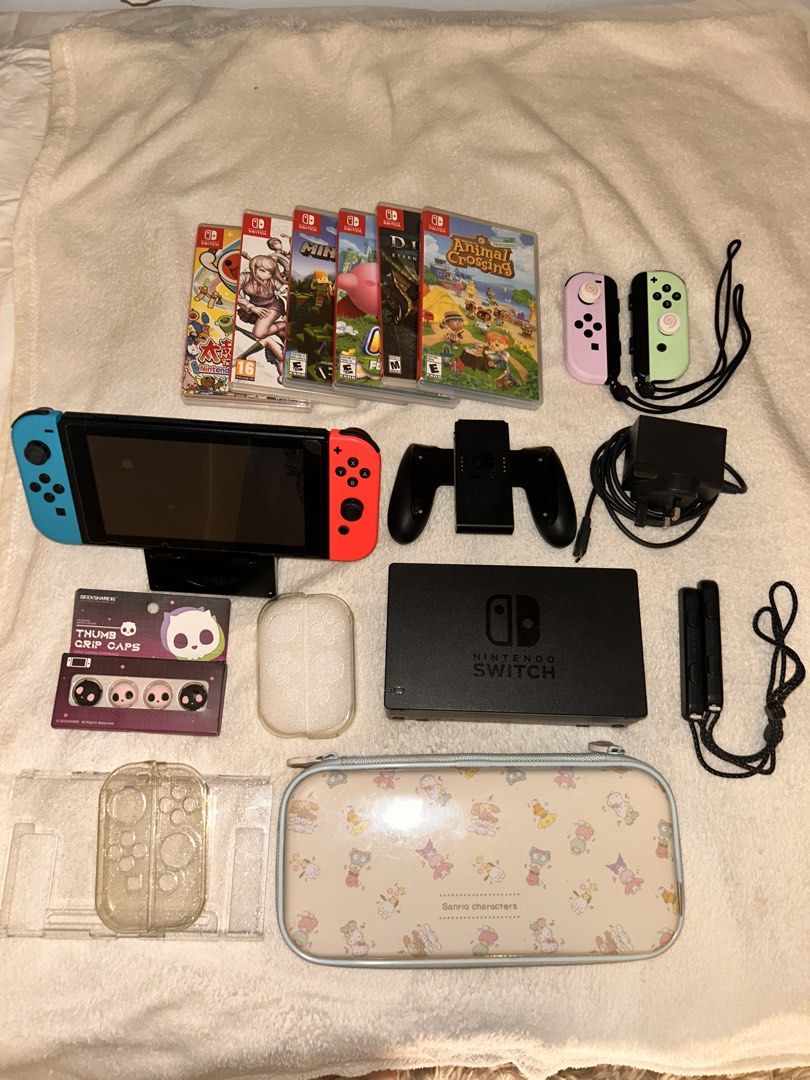 Nintendo Switch v1 - No issues/All Authentic + Acessories (Category: Nintendo) located in Manila. Submitted by kashrain (Listing ID 1468120391, Image 1). Description: Nintendo Switch v1 - No issues/All Authentic + Acessories CONDITION & DETAILS: 128GB All Authentic Fully working, no known issues — no drift, no deadpixels No scratches Original Blue and Red Joy-Cons Not Jailbroken No box Just bubbles on the screen protector hehe INCLUSIONS: NO BOX 