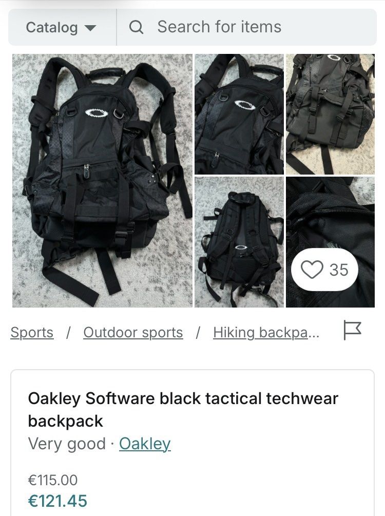 OAKLEY SOFTWARE BLACK TACTICAL TECHWEAR BACKPACK (Category: Backpacks) located in General Mariano Alvarez. Submitted by adonid (Listing ID 1468154907, Image 2). Description: OAKLEY SOFTWARE BLACK TACTICAL TECHWEAR BACKPACK GOOD CONDITION NORMAL SIGN OF USAGE ONLY .