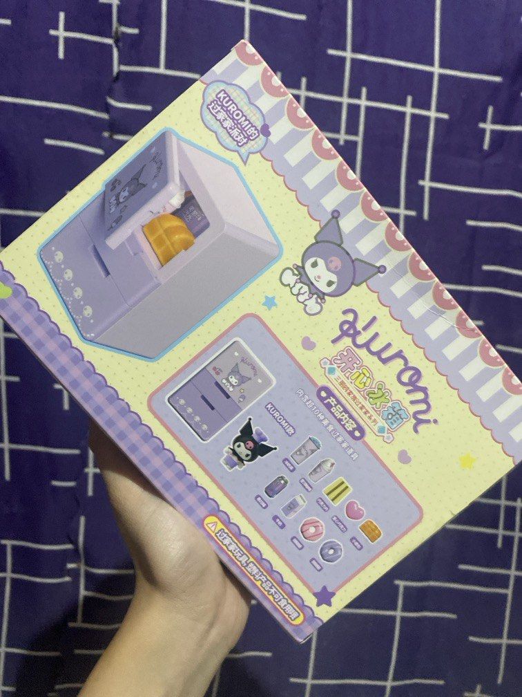 Official/ Licensed Kuromi Refrigerator Toy Set (Category: Character Goods) located in Bulacan. Submitted by cute.finds.ph (Listing ID 1468182011, Image 2). Description: —sealed, but with little dent on box (not super visible.