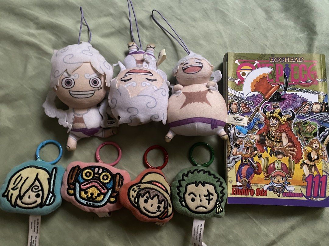 ONE PIECE SETS (Category: Plushies & Soft Toys) located in Quezon City. Submitted by f4talfemme (Listing ID 1468094497, Image 1). Description: plush gear 5 manga vol 111 miniso keychains.
