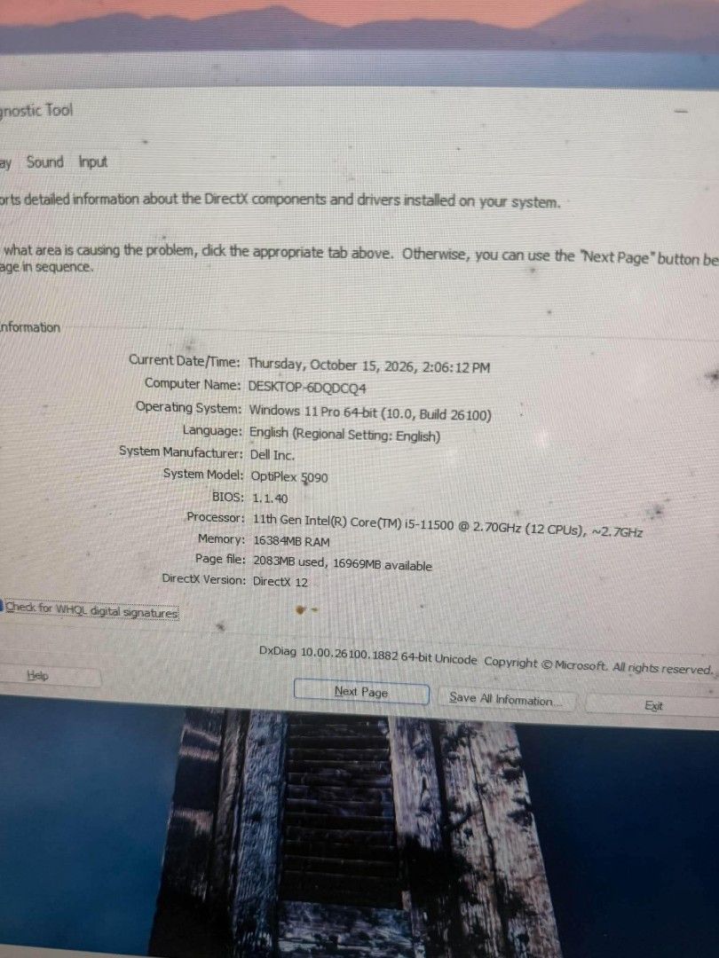 Optiplex 5090 (Category: Desktops) located in Manila. Submitted by happyearth.953a15 (Listing ID 1468123217, Image 3). Description: Optiplex 5090 I5 11th gen 16gb ram 256gb nvme Windows 11 pro OS Unit with power cord 💸💸 14,500 Location: San Andres bukid manila Pick up or deliver cod.
