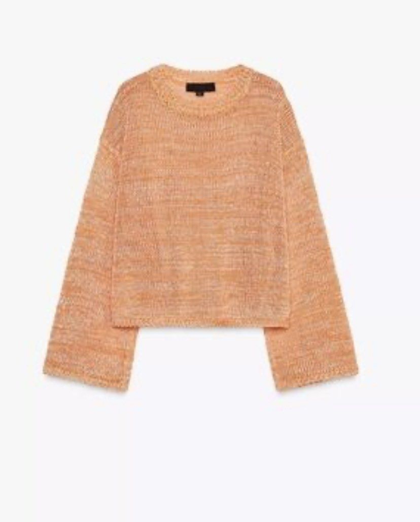 Orange Knit Open Weave Long Sleeve Sweater (Category: Longsleeves) located in San Pedro. Submitted by fromsissiescloset (Listing ID 1468177036, Image 2). Description: Z@R@ Open Knit Sweater in Orange & Cream - New without Tags - Size XL - ₱600 free shipping No return / no exchange / no refund .