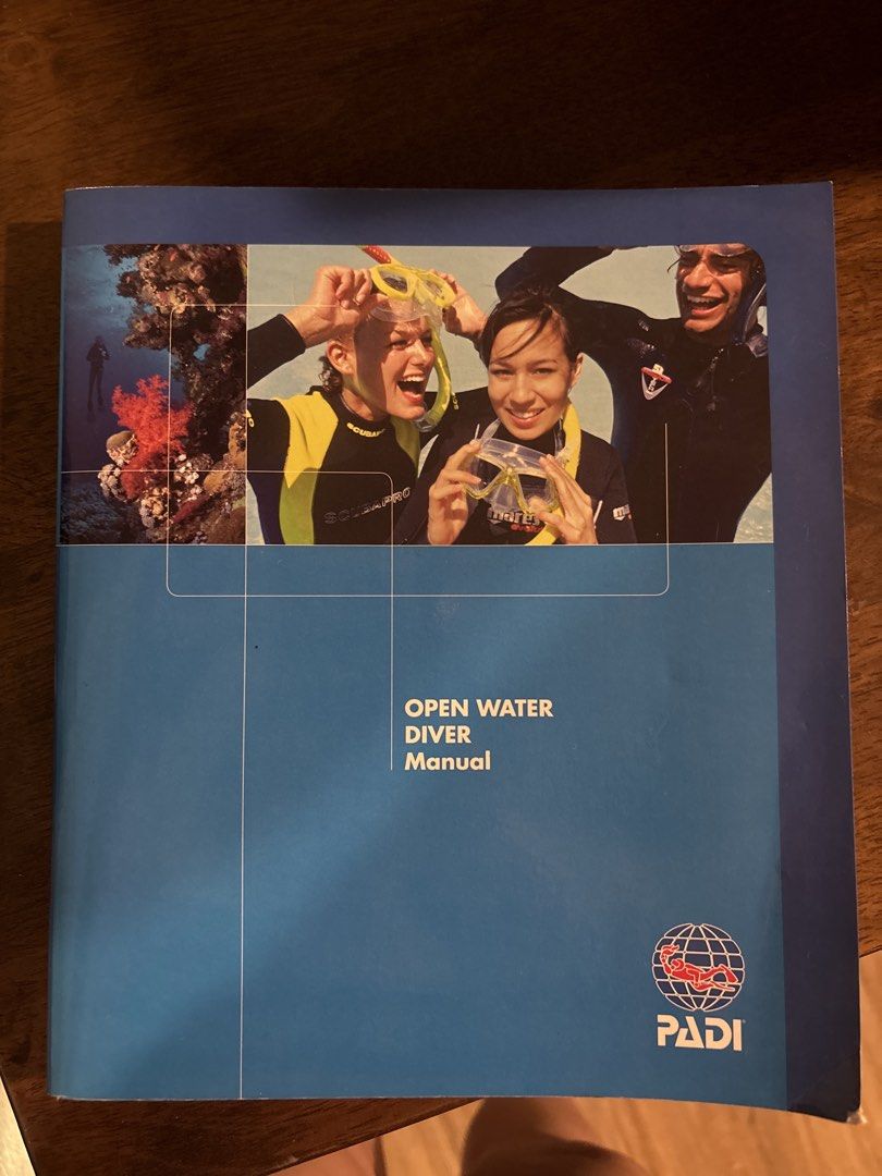 PADI Open Water Diver Manual (Category: Textbooks) located in Paranaque City. Submitted by immedj (Listing ID 1468200040, Image 1). Description: - decluttering - Official PADI Open Water Diver Manual for scuba certification - does not have the Recreational Dive Planner (RDP) Table (I lost it) - Features built-in quick quiz self-assessments - Version 2.10, Published 2008 - Product No: 79180 - Essential reading for beginner divers.