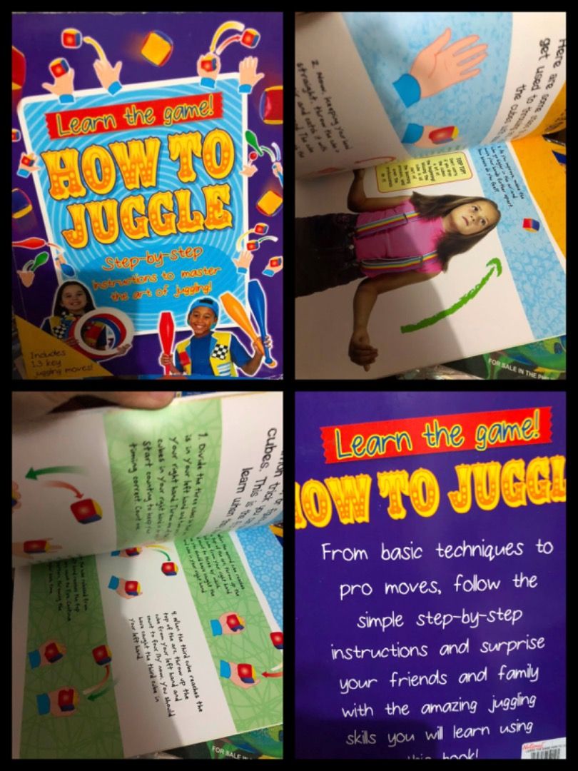 [PB] Learn the Game! How to Juggle (Category: Storybooks) located in San Juan City. Submitted by ttanmien (Listing ID 1468231380, Image 1). Description: ⚜️✨⚜️✨⚜️✨⚜️✨⚜️✨⚜️ 💁🏻‍♀️SELLING PRICE: ₱100 Original Price: Above ₱300 💁🏻‍♀️Book Genre: Non Fiction, Children's Non fiction, hobby books specifically focusing on magic, performing arts, and sleight of hand tricks 💁🏻‍♀️Book insight: Step by step instructions and illustrated guides teaching co