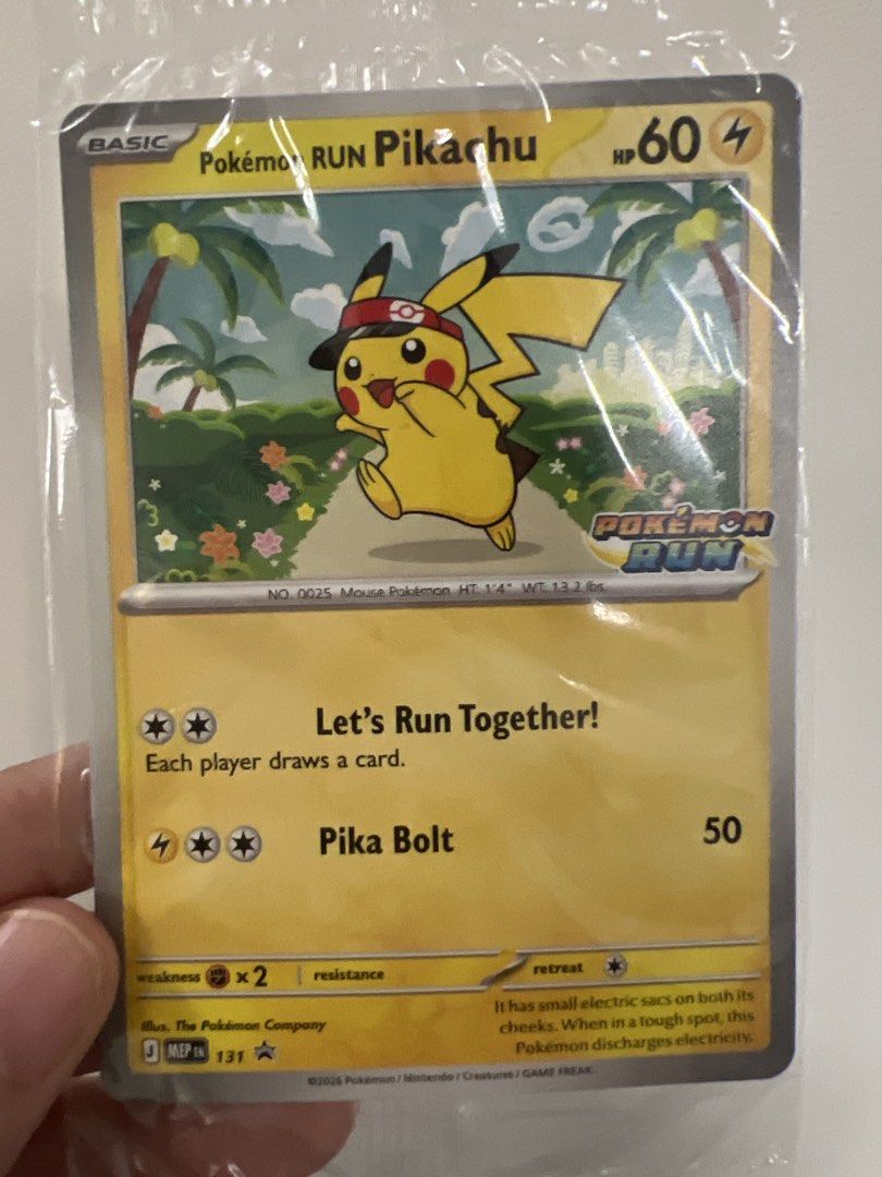 Pikachu (Category: Raw Singles) located in Caloocan City. Submitted by vanessajiezltiu (Listing ID 1468094120, Image 3). Description: Pokémon RUN Pikachu 30th Anniversary Asia-Exclusive Promotional Card -Sealed.