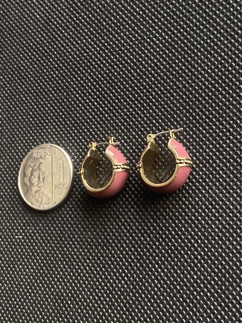 pink enamel huggie hoop earrings (Category: Earrings) located in Binan City. Submitted by retroz_collections (Listing ID 1468114526, Image 2). Description: .
