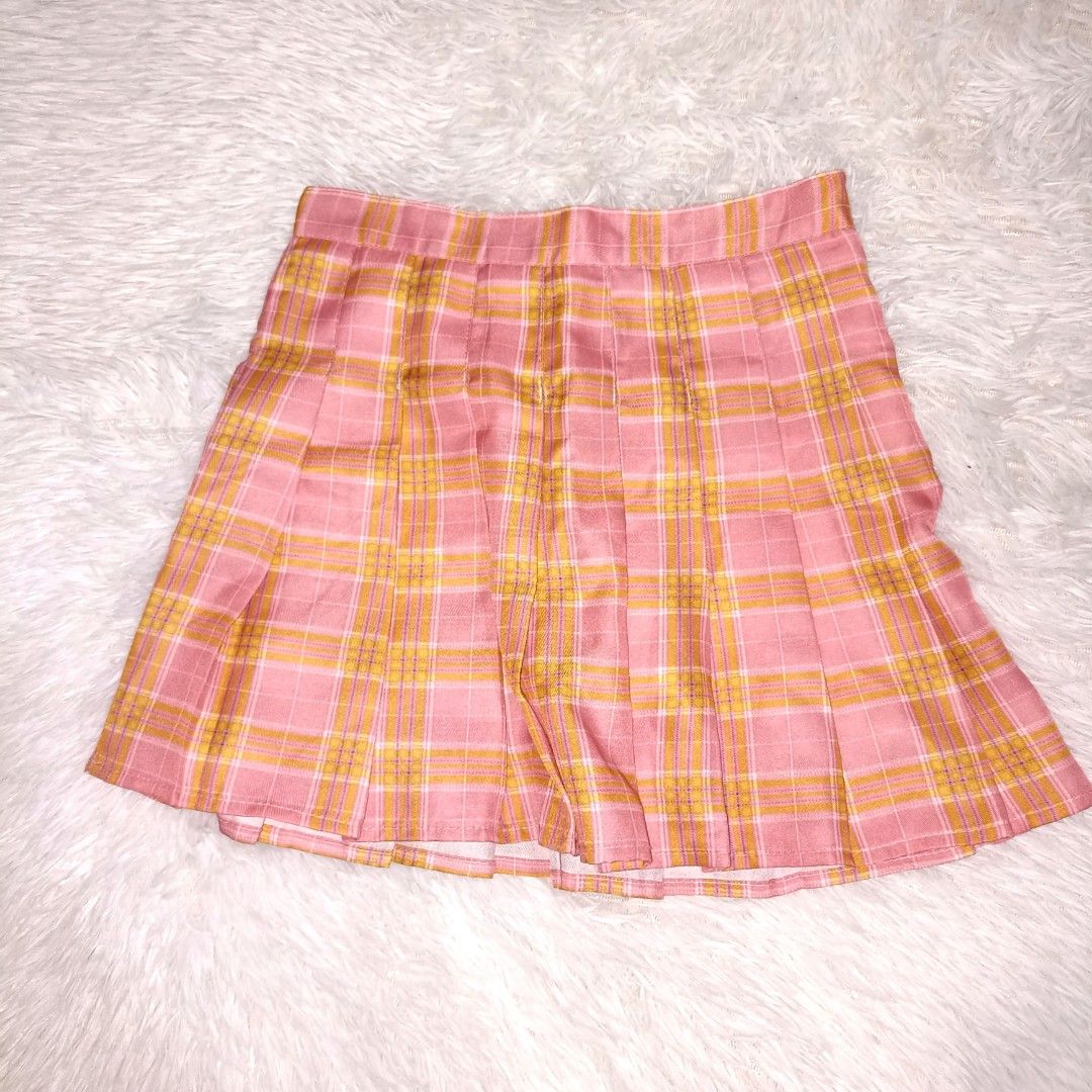 Pink Plaid Skirt (Category: Skirts) located in Manila. Submitted by goldenmountain.e4137d (Listing ID 1468165266, Image 1). Description: Hi, used this once for an event. It has inner lining shorts so that you are comfortable to wear it..