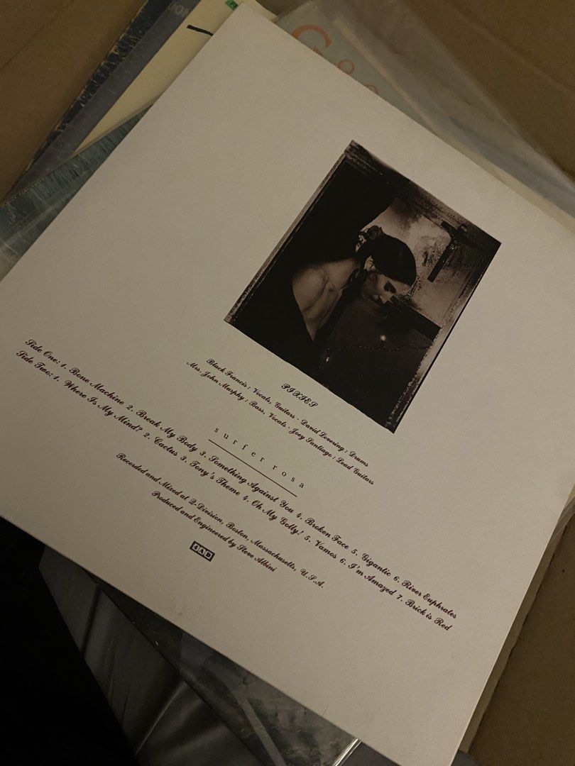 Pixies - Surfer Rosa Vinyl LP (Category: Vinyls) located in Muntinlupa City. Submitted by lucky_mikhail.enver (Listing ID 1468062020, Image 3). Description: - Artist/Album: Pixies - Surfer Rosa - Label: 4AD release - Condition Vinyl: Clean and plays great - Condition Jacket: Minor shelf wear - Inclusions: Original inner sleeve with album artwork - Key Tracks: Where Is My Mind?, Bone Machine, Cactus.