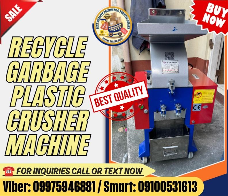 Plastic/Glass Bottle Recycling Plastic Crusher Machine (Category: Everything Else Others) located in Taguig. Submitted by richjoshuagold (Listing ID 1468132852, Image 1). Description: 🌏 We Can Deliver Nationwide 👉 AP Cargo, LBC & Lalamove (🛳️ Sea /✈️ Air Freight) Price: 180,192 🔥PC180A Plastic Crusher Machine Specification: Model: PC180A Diameter of Crushing Chamber: 190x165 Crushing Ability (kg/h): 30-80 Motor Power (kw/hp): 2.2/3 Fixing Cut